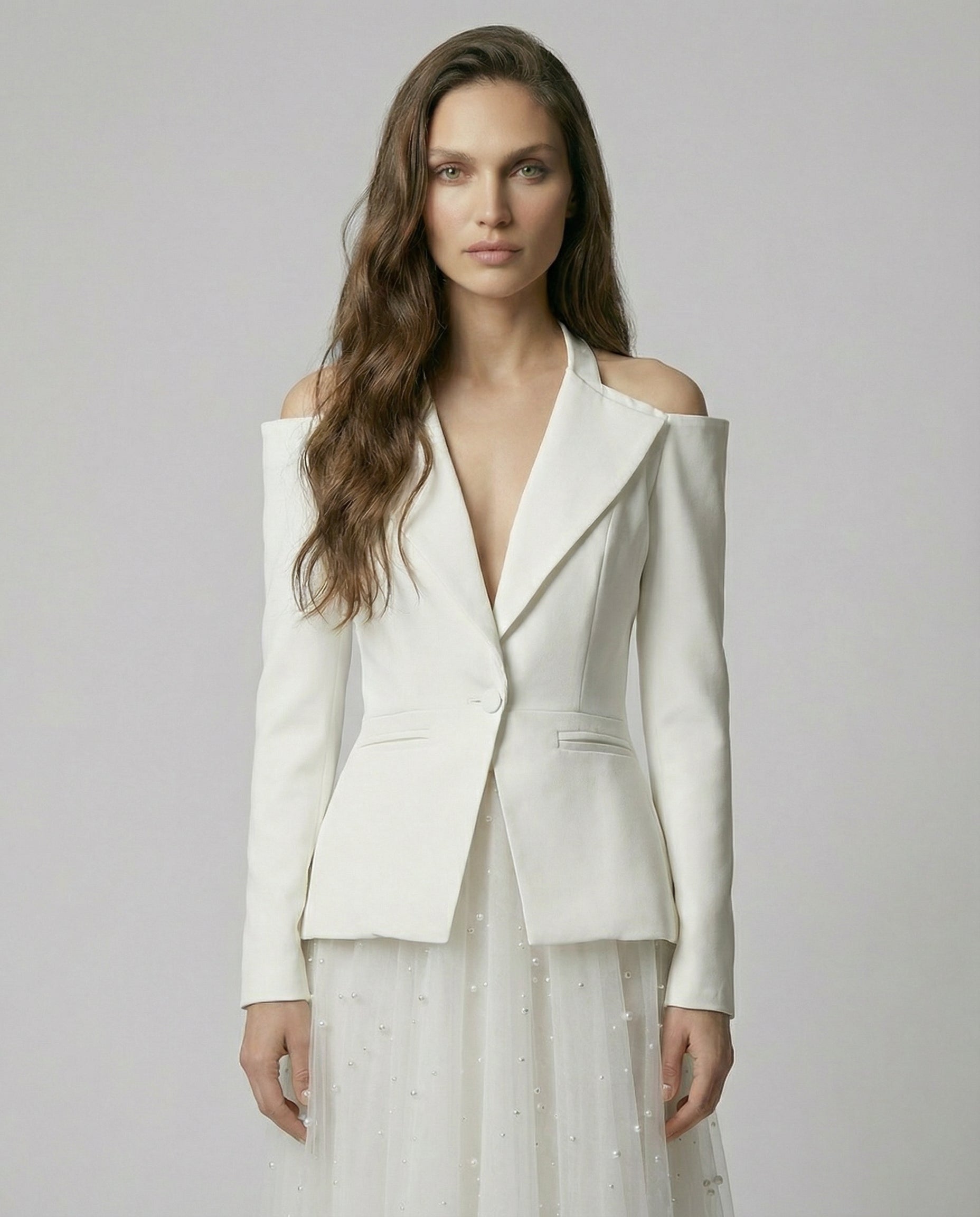 Cold-Shoulder Blazer