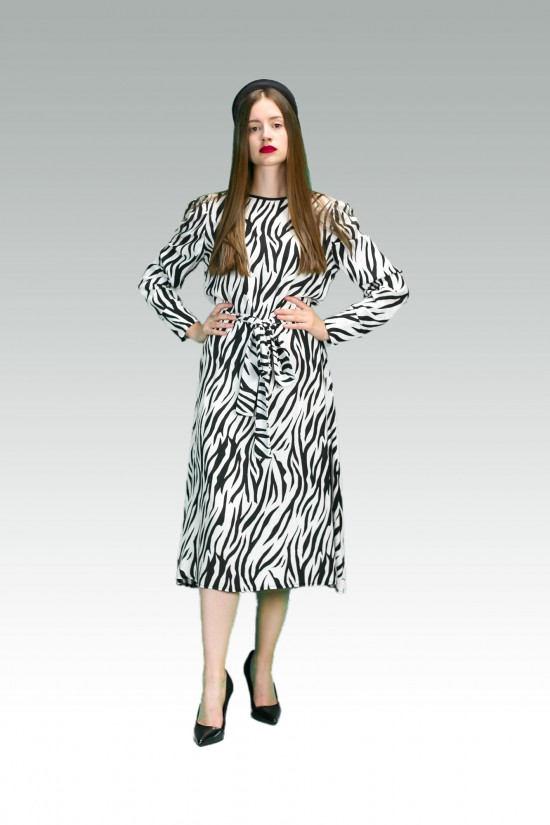 Zebra midi haljina