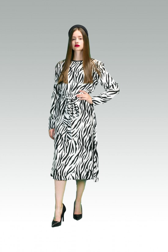 Zebra midi haljina
